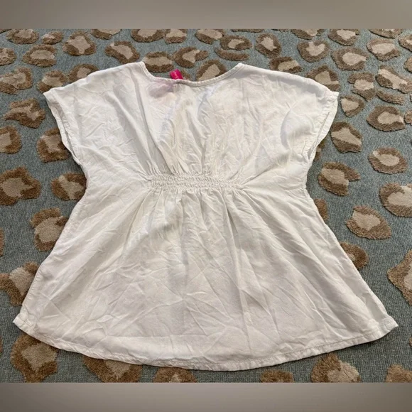 Lilly Pulitzer White Cover Up with Pink Embroidery - Picture 7 of 7